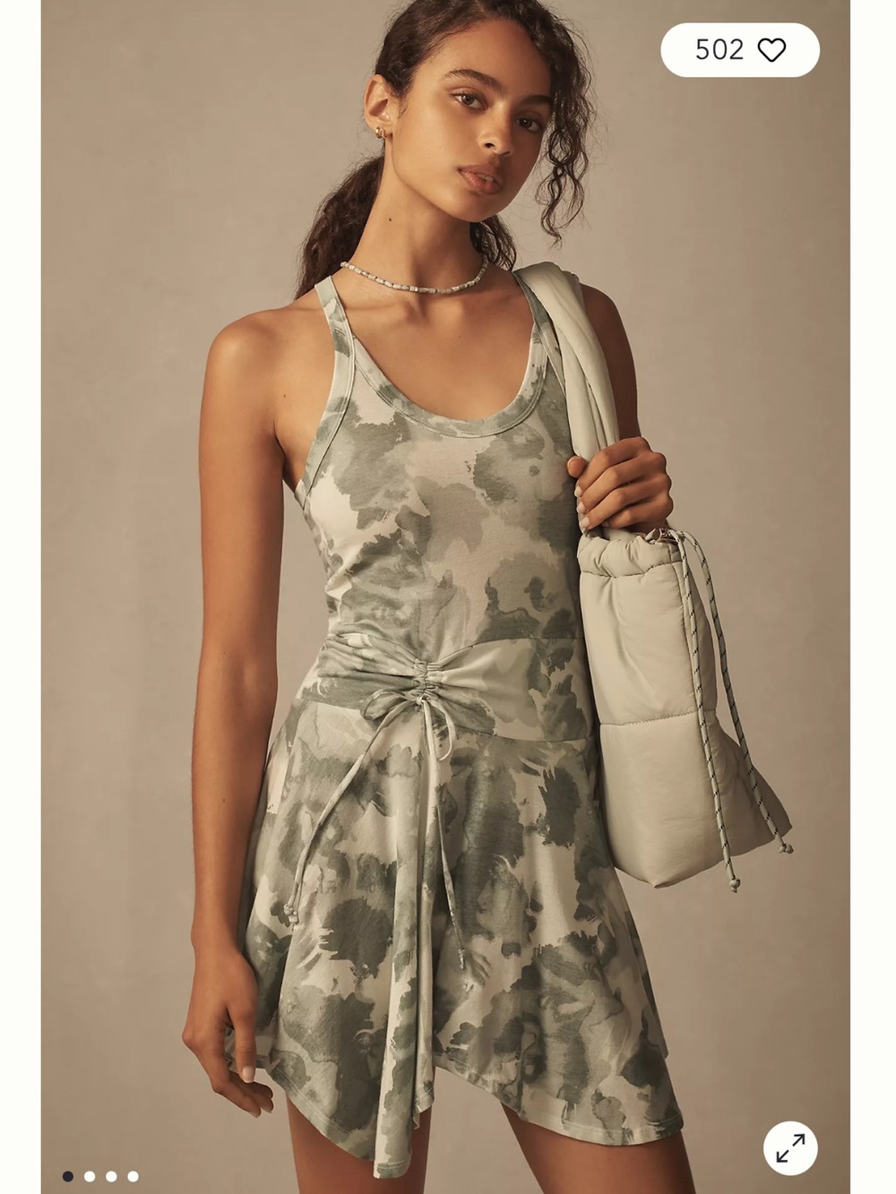 Daily Practice By Antropologie Half Pipe Mini Dress - Sage Camouflage